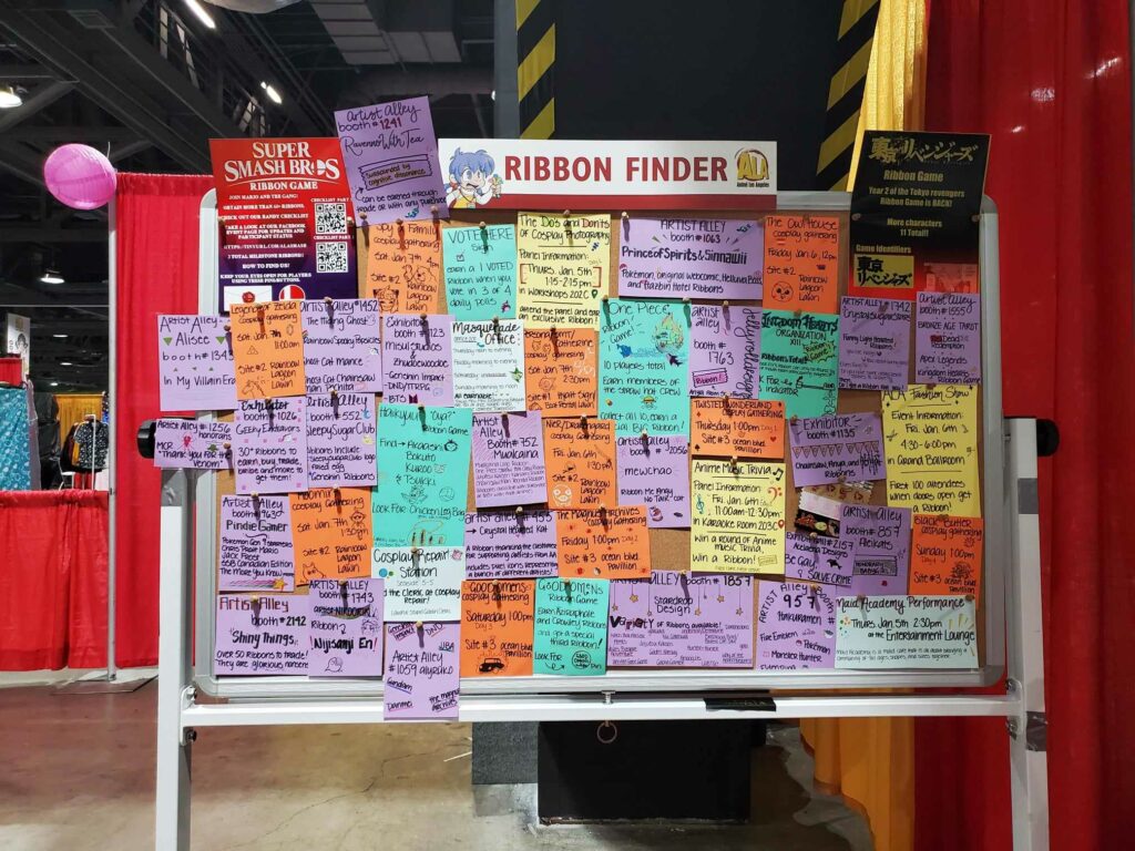 A photo of the Ribbon Station's Ribbon Finder board.